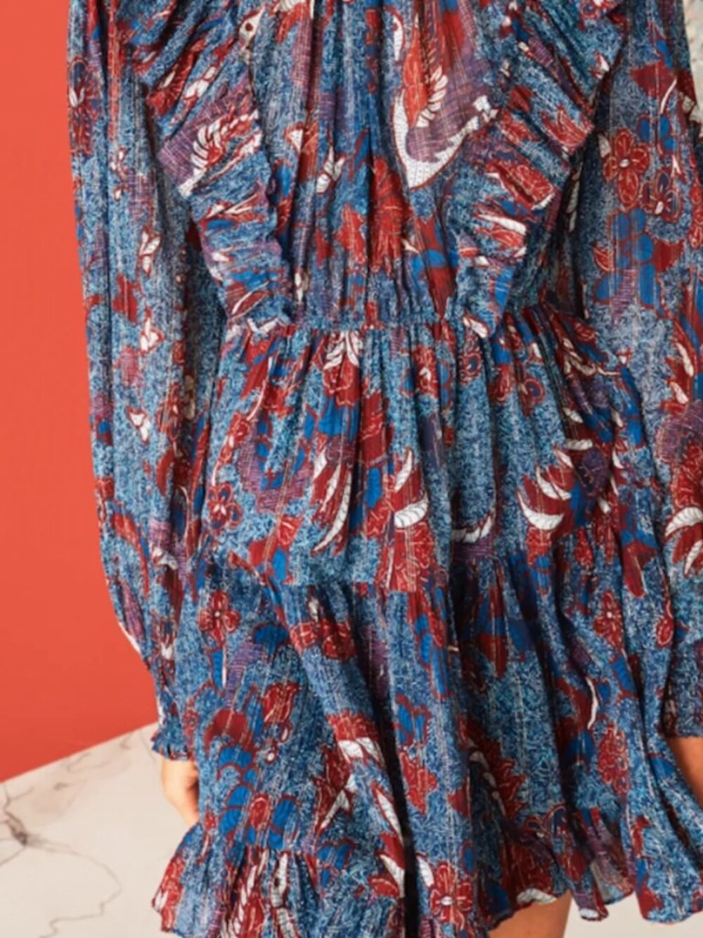 NWOT Fall 2018 ULLA JOHNSON Vienne Mini Dress in Azul S $550 - Picture 3 of 7